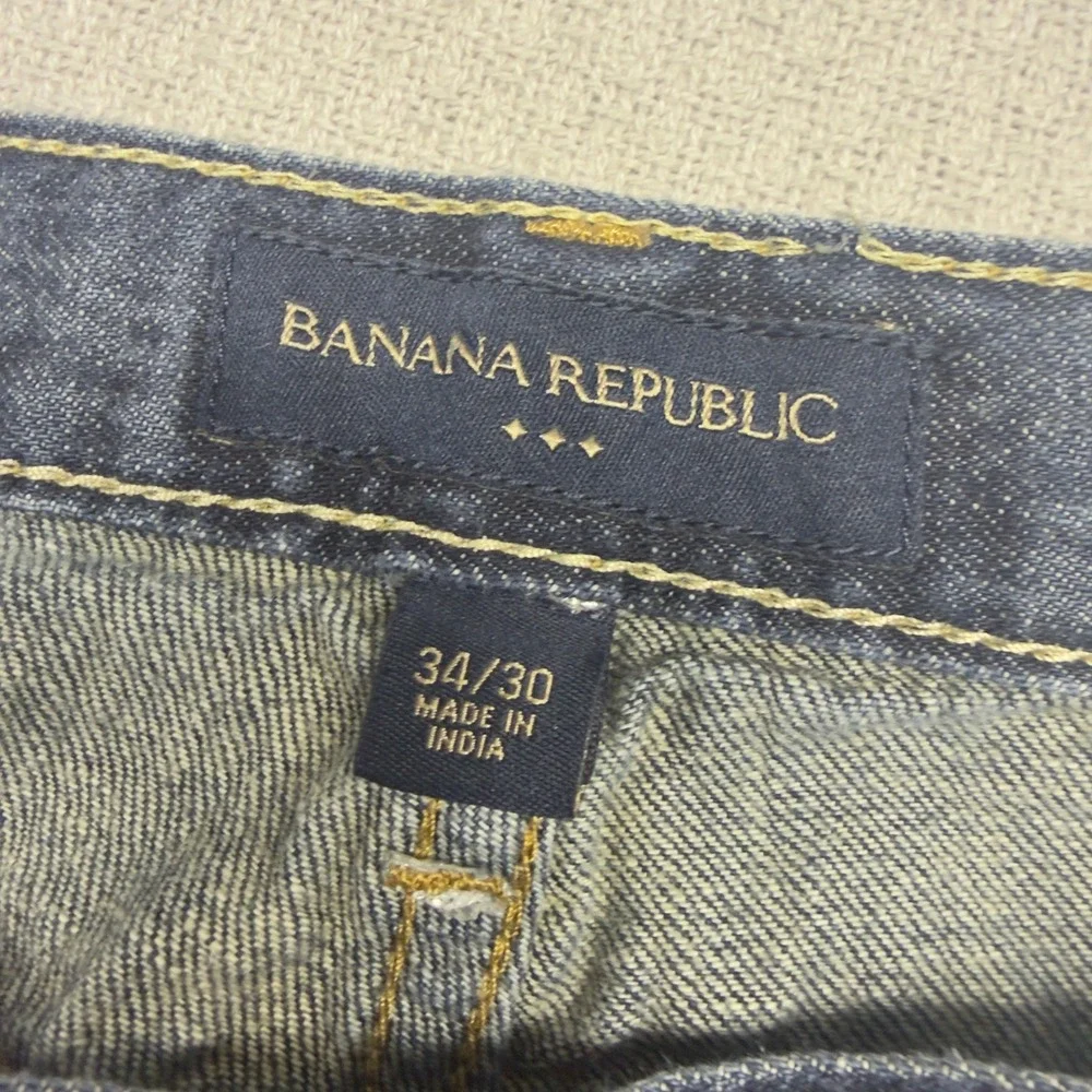 Banana Republic Jeans Mens 34x30 Blue Denim Straight Fit Faded Y2k Casual